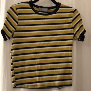 multi-color fitted striped tee